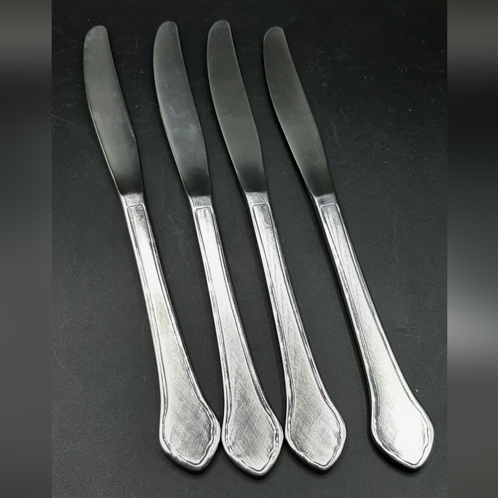 Oneida Wm A Rogers Deluxe Summer Mist Autumn Glow Stainless Knives Set Of 4